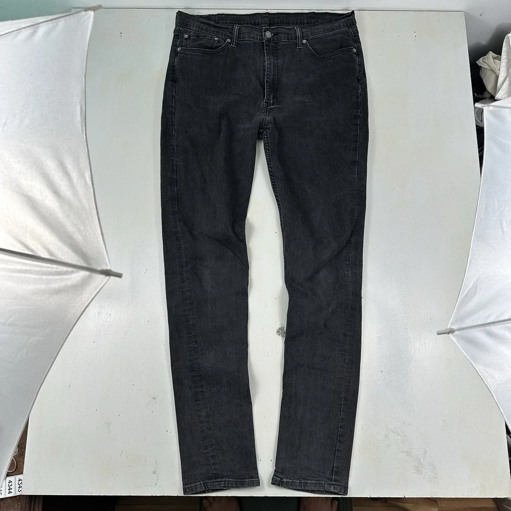 Levi's Men's 514 Slim Straight Fit Jeans Actual 39x36 Faded Black Stretch‎ Egypt